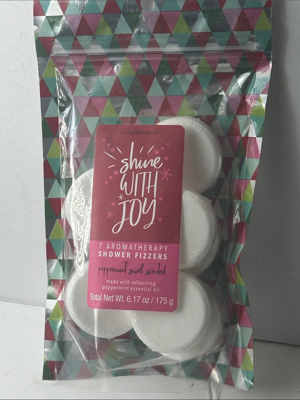 Shine With Joy Peppermint & Scented Aromatherapy Shower Fizzers - White